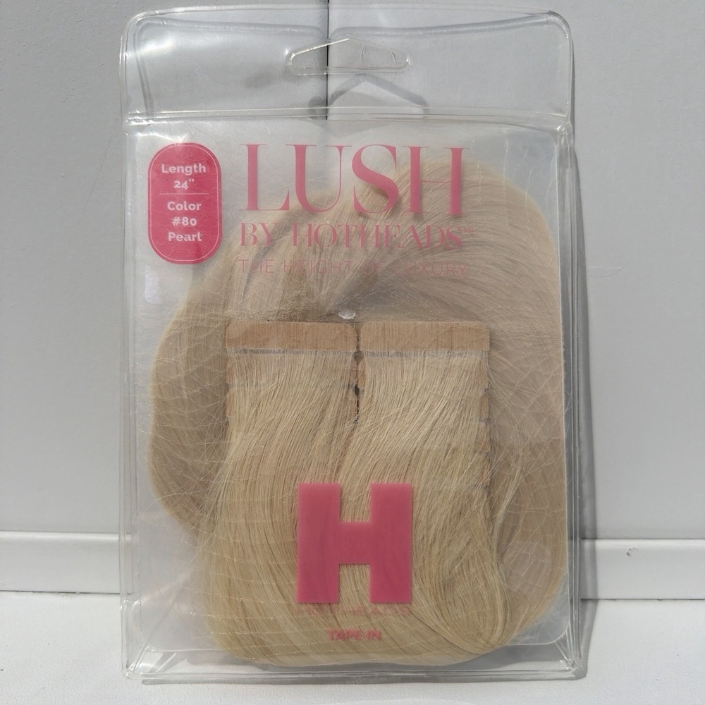 Hotheads Tape In Extensions LUSH Originals 24" 20 Pieces Pearl #80 Blonde NEW